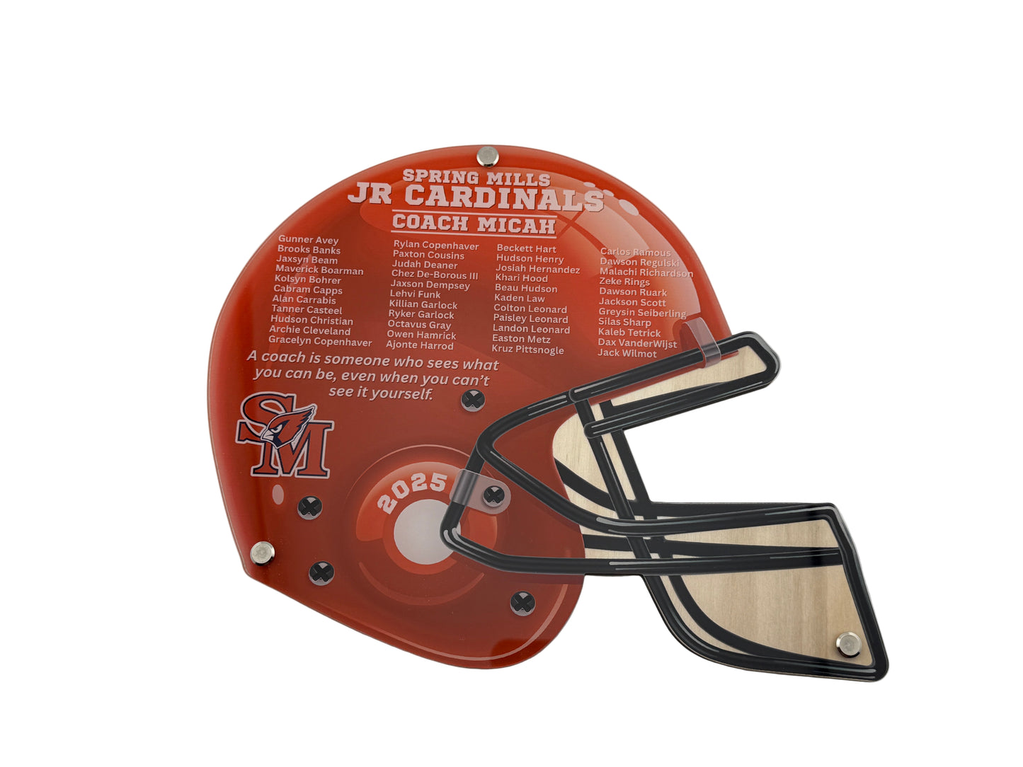 Personalized Full Color Football Helmet Plaque