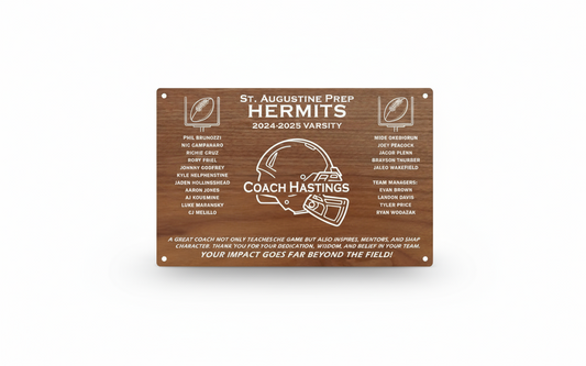 Personalized Football Coach Plaque – Wood & Acrylic