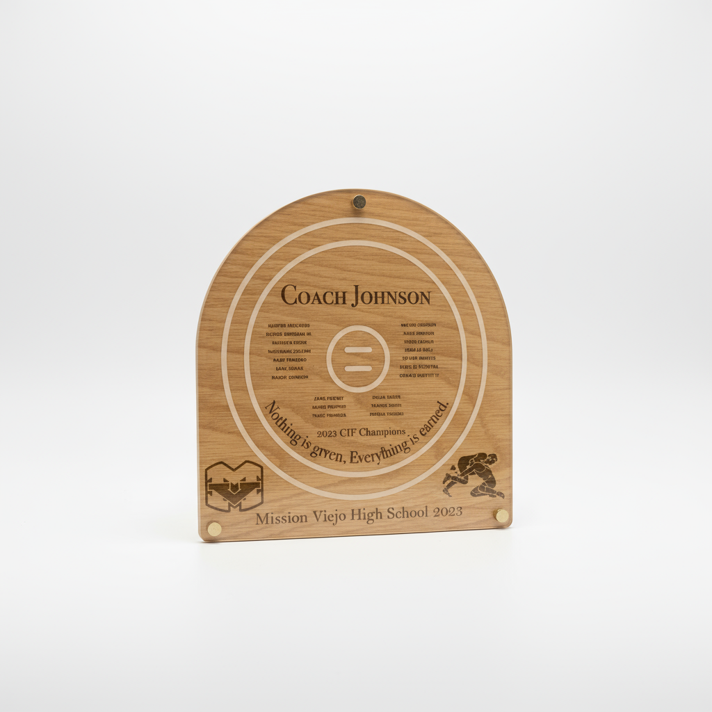 Personalized Wrestling Coach Plaque – Wood & Acrylic