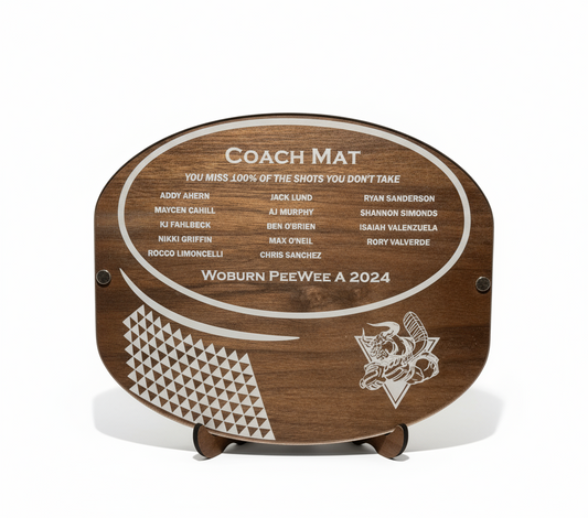Personalized Hockey Coach Plaque – Wood & Acrylic
