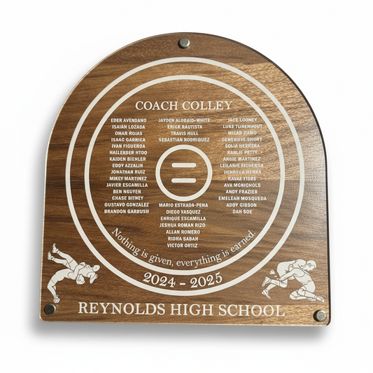 Personalized Wrestling Coach Plaque β Wood & Acrylic