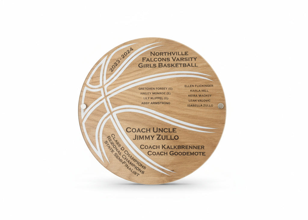 Personalized Basketball Coach Plaque β Wood & Acrylic