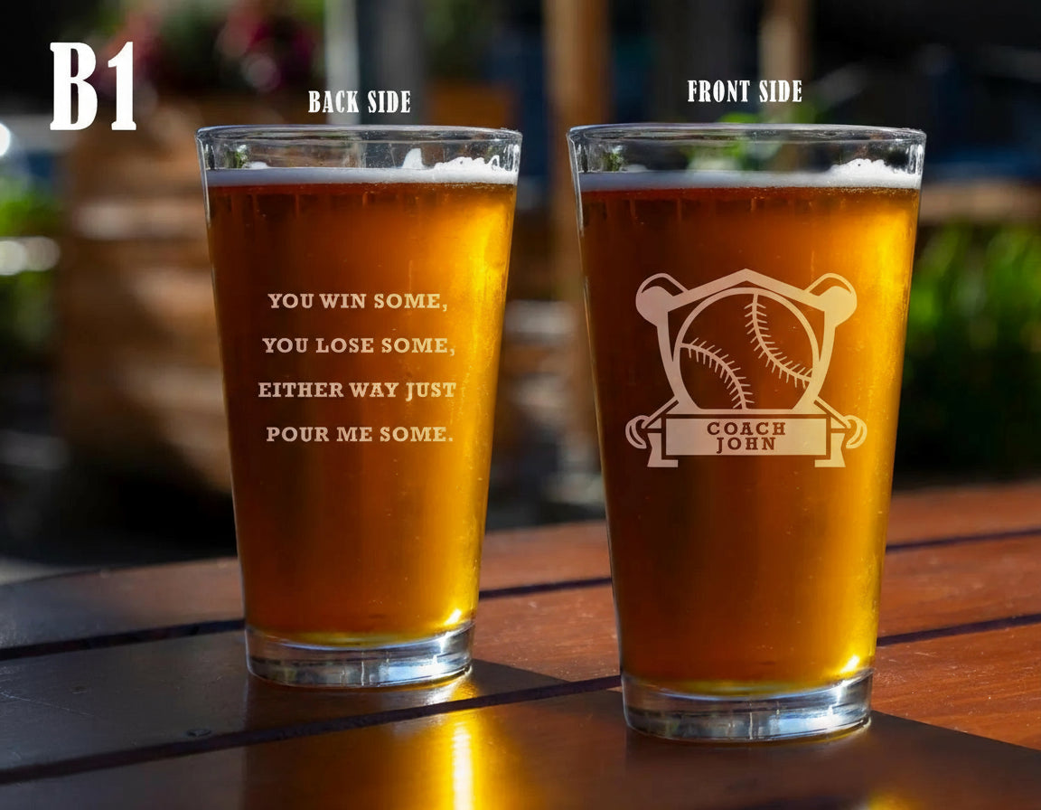 Personalized Coach Beer Pint Glass