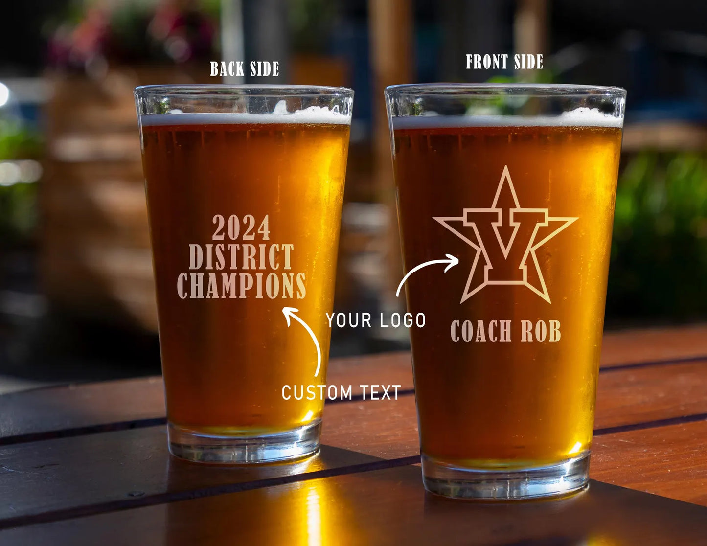 Personalized Coach Beer Pint Glass