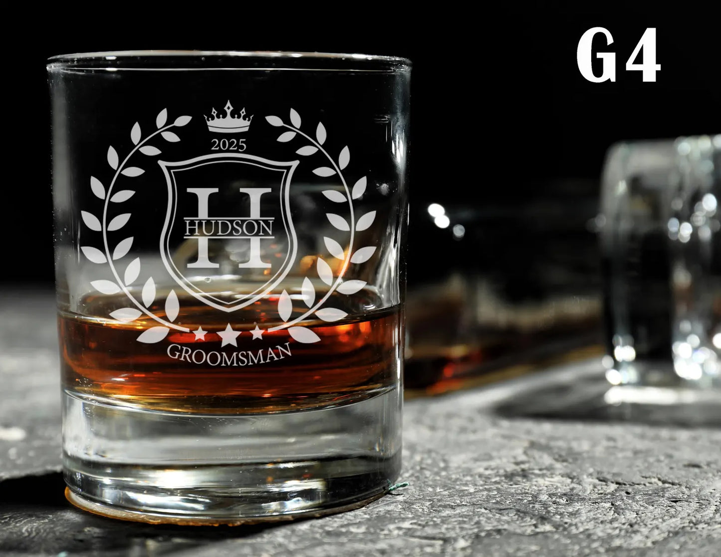 Customized Groomsman Whiskey Glasses
