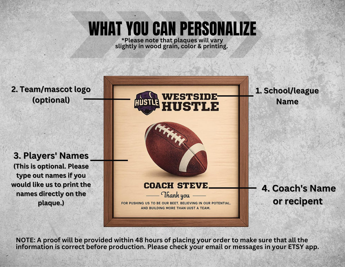 Custom Football Coach Signature Plaque