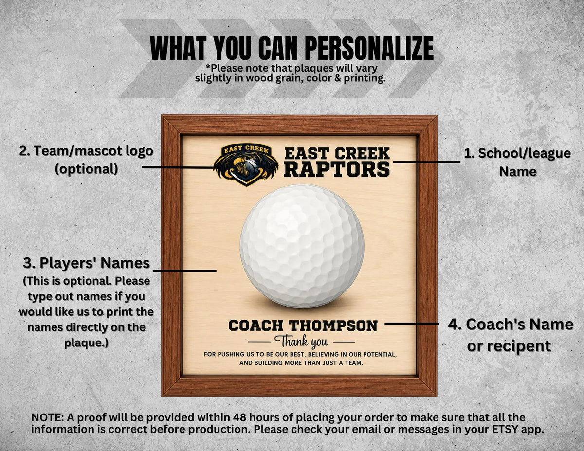 Custom Golf Coach Signature Plaque