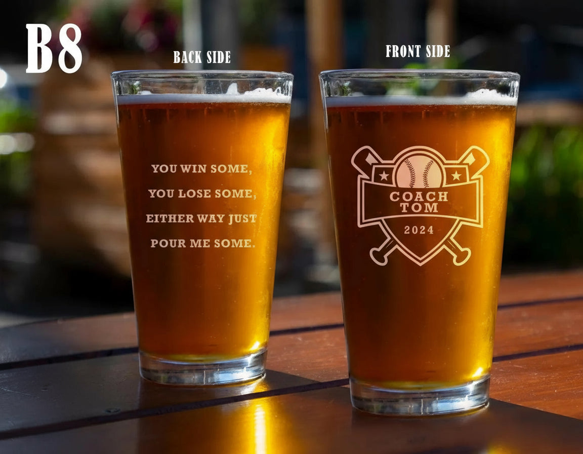 Personalized Coach Beer Pint Glass