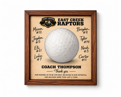 Custom Golf Coach Signature Plaque