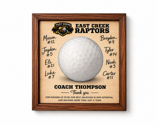 Custom Golf Coach Signature Plaque