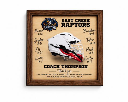 Custom Lacrosse Coach Signature Plaque