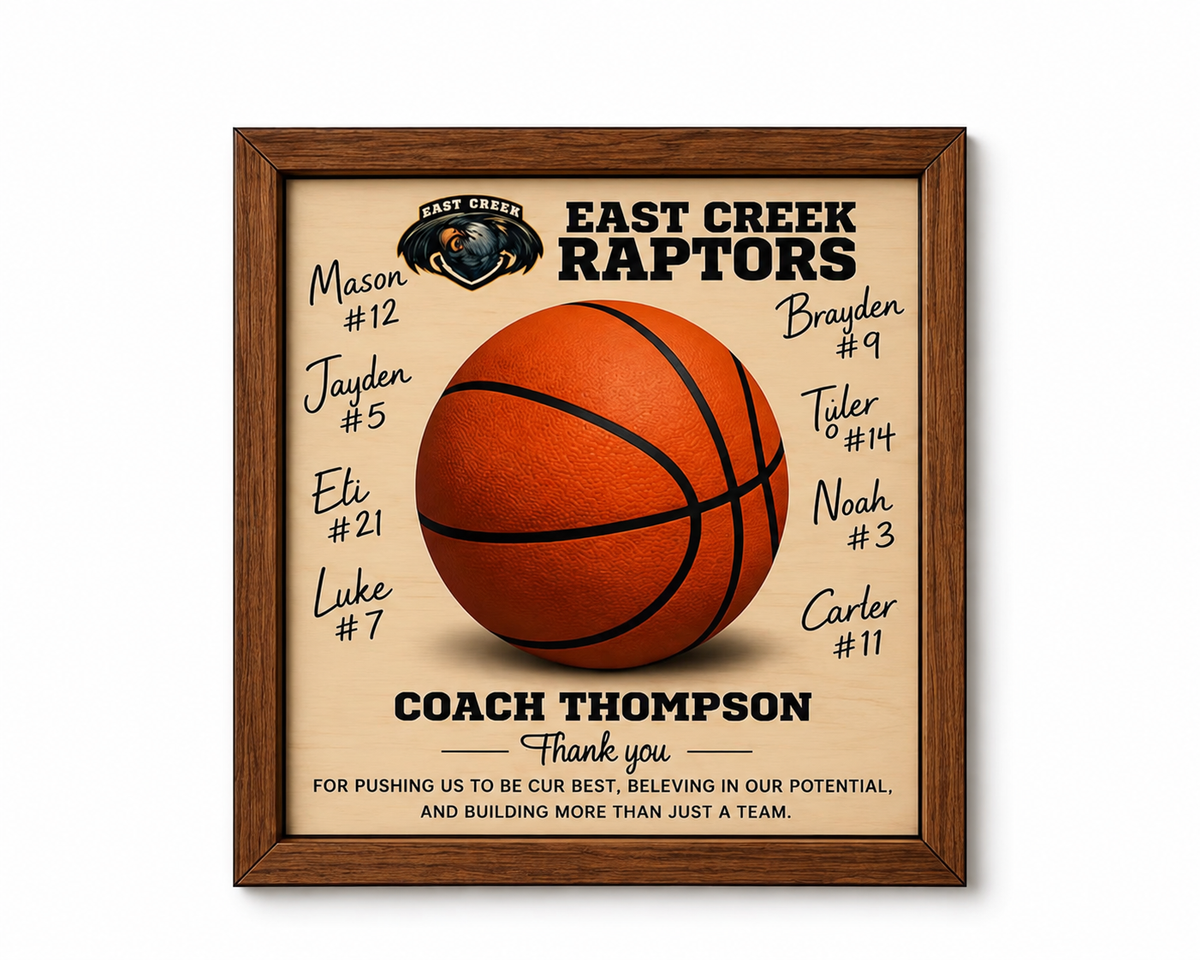 Custom Basketball Coach Signature Plaque