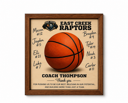 Custom Basketball Coach Signature Plaque