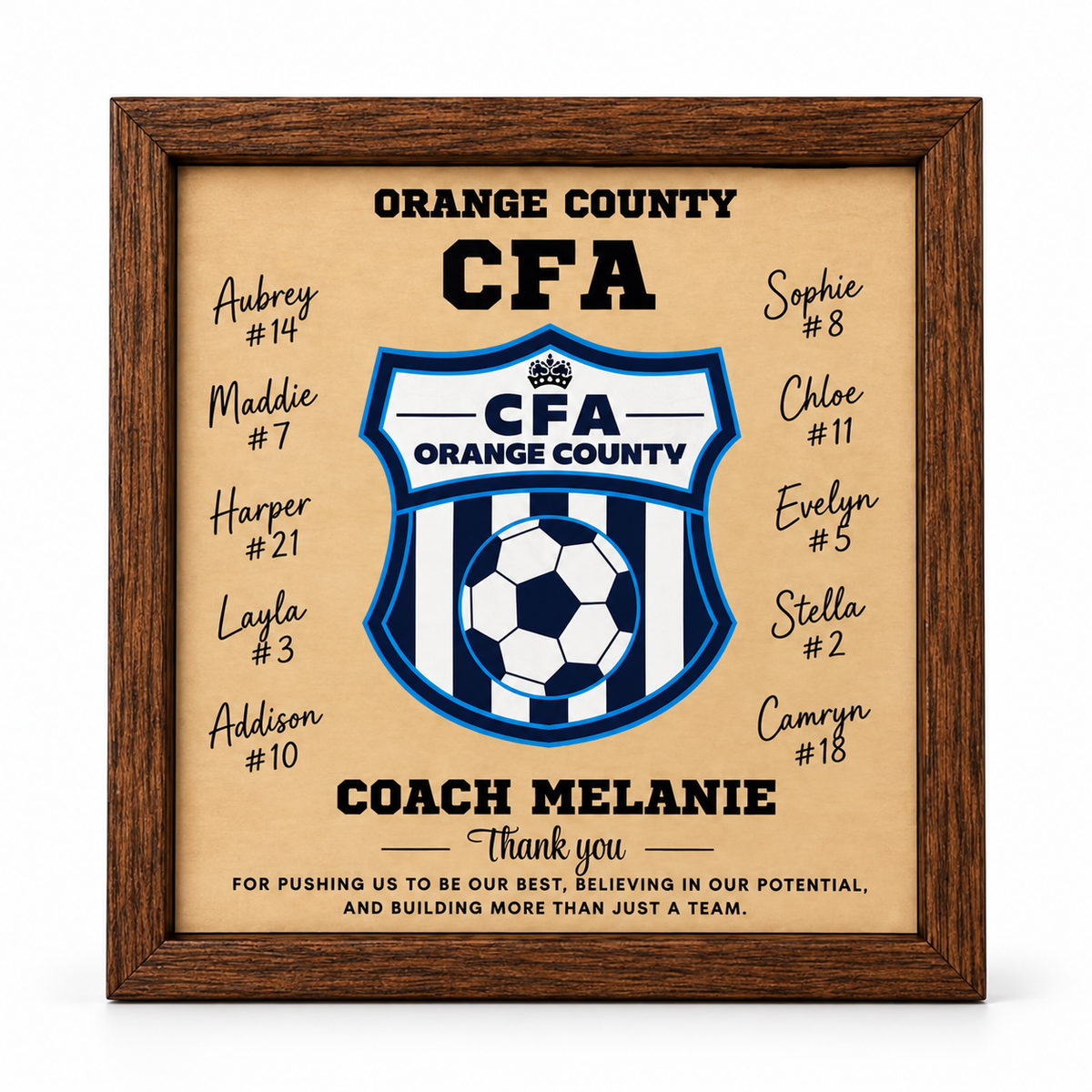 Custom Sports Coach Signature Plaque