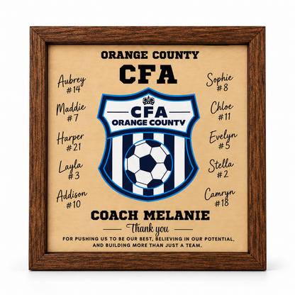 Custom Sports Coach Signature Plaque