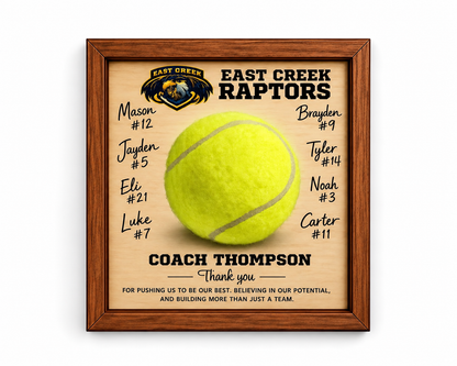 Custom Tennis Coach Signature Plaque