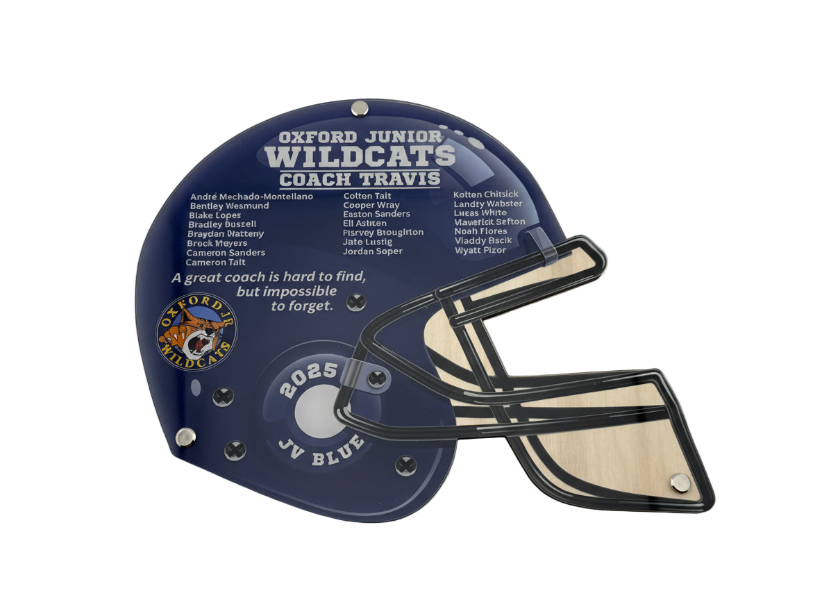 Personalized Full Color Football Helmet Plaque