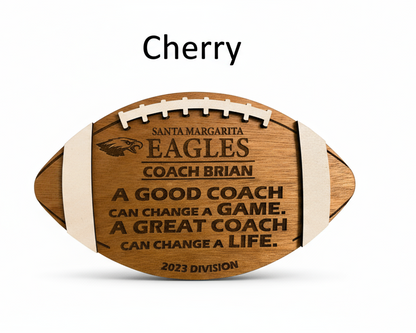 Personalized Football Coach Plaque