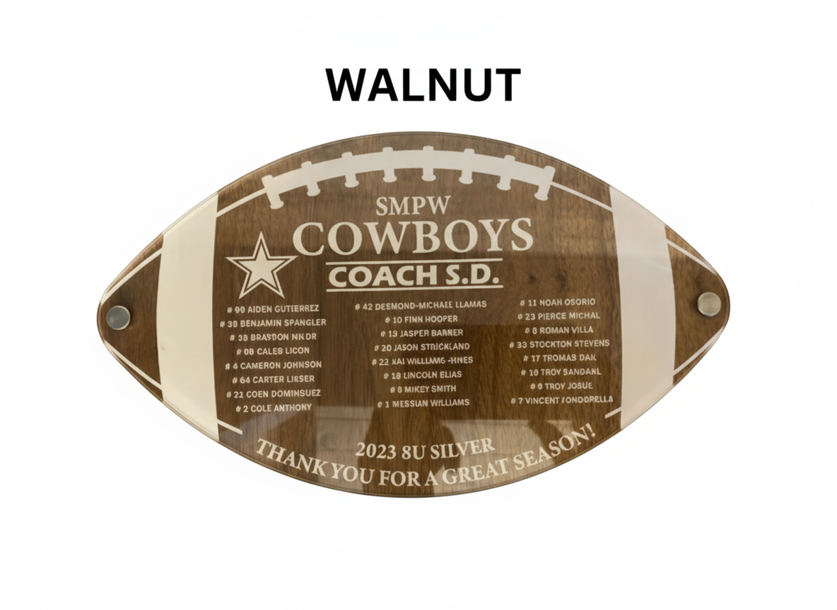 Personalized Football Coach Plaque - Wood & Acrylic