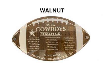 Personalized Football Coach Plaque - Wood & Acrylic