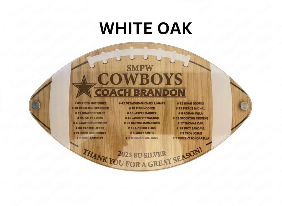 Personalized Football Coach Plaque - Wood & Acrylic