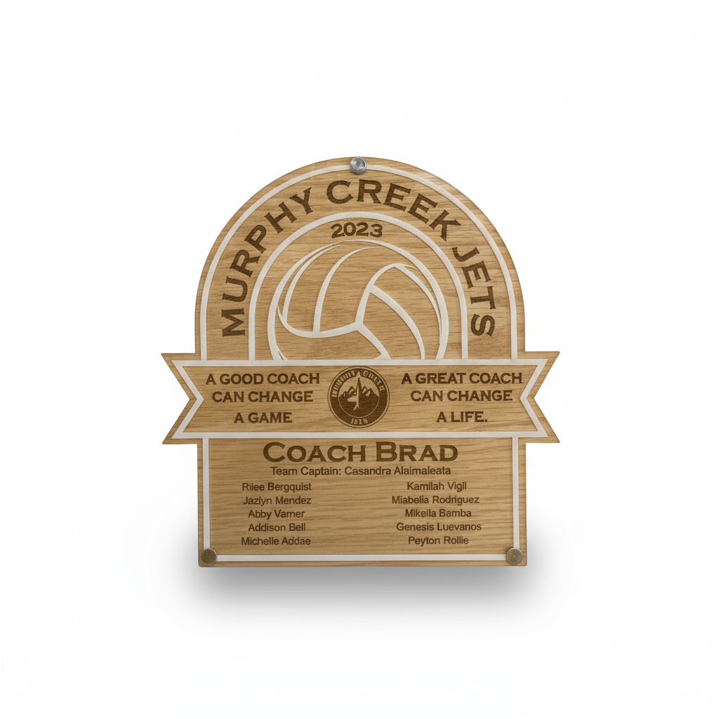 Personalized Volleyball Coach Plaque