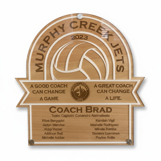 Personalized Volleyball Coach Plaque