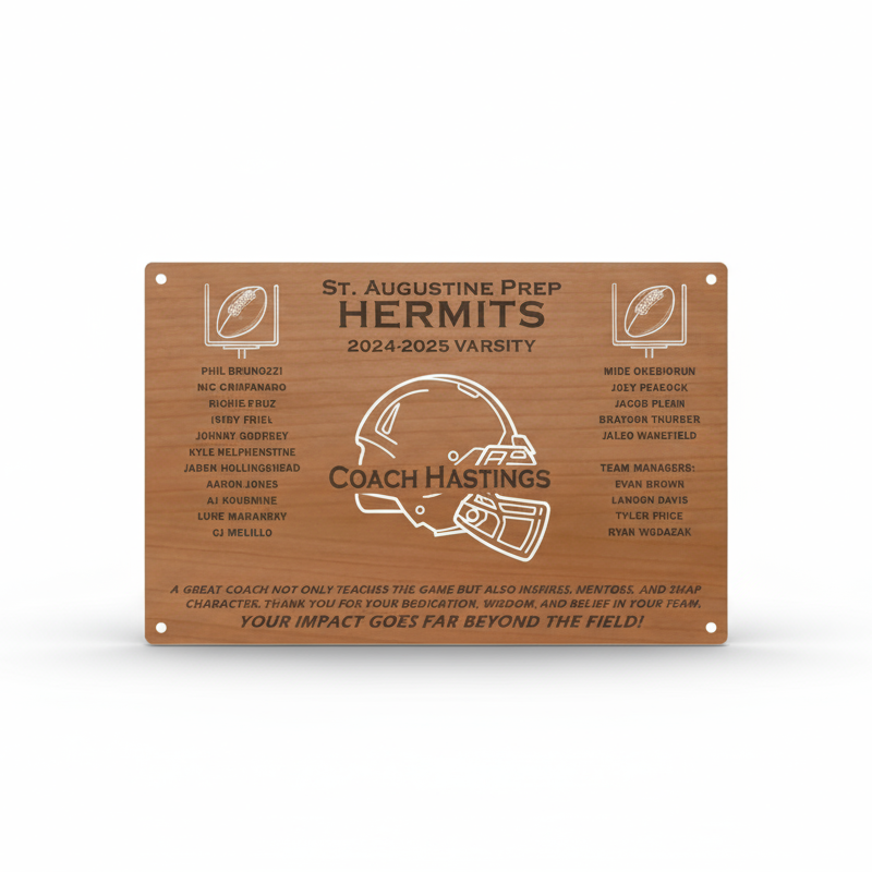 Personalized Football Coach Plaque – Wood & Acrylic