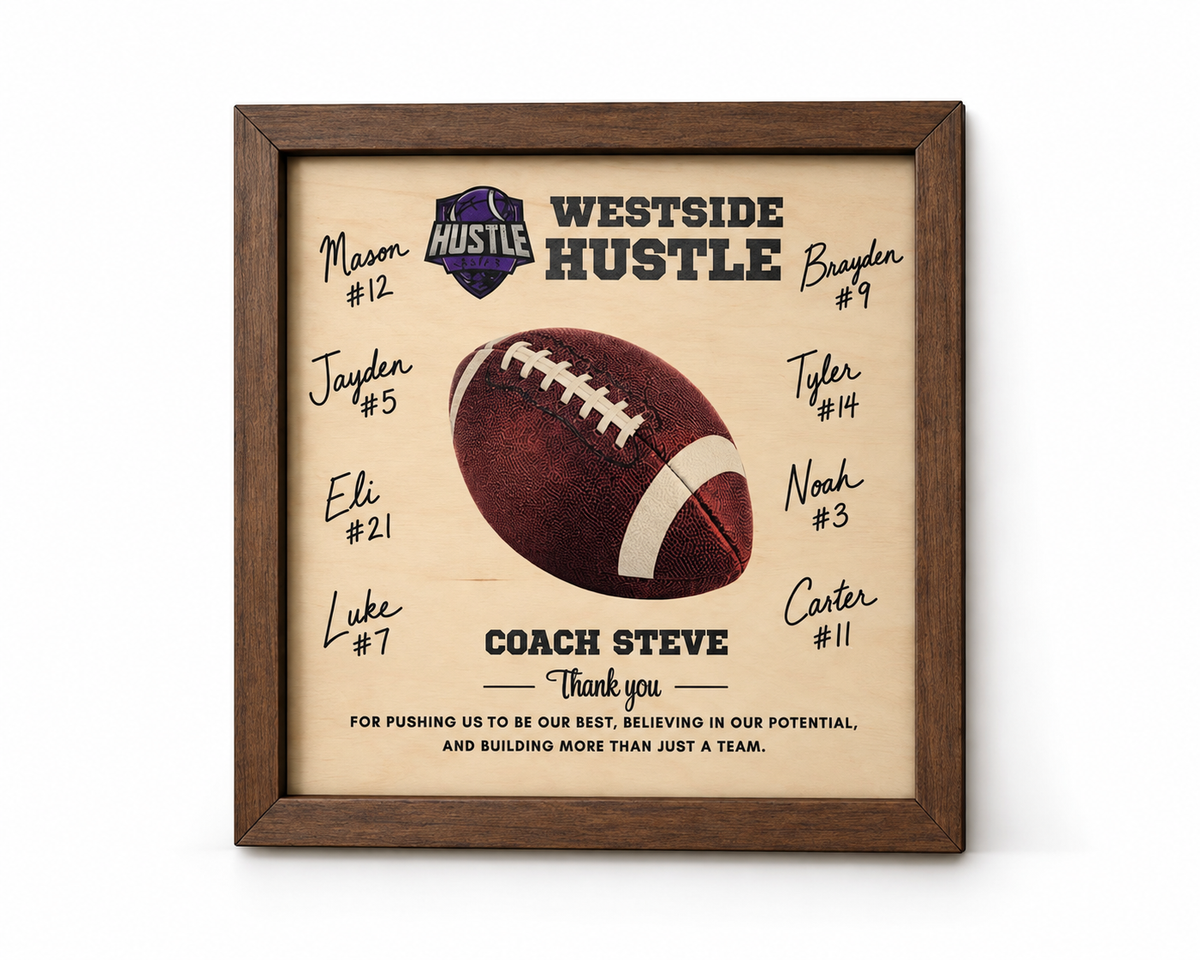 Custom Football Coach Signature Plaque
