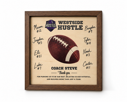 Custom Football Coach Signature Plaque