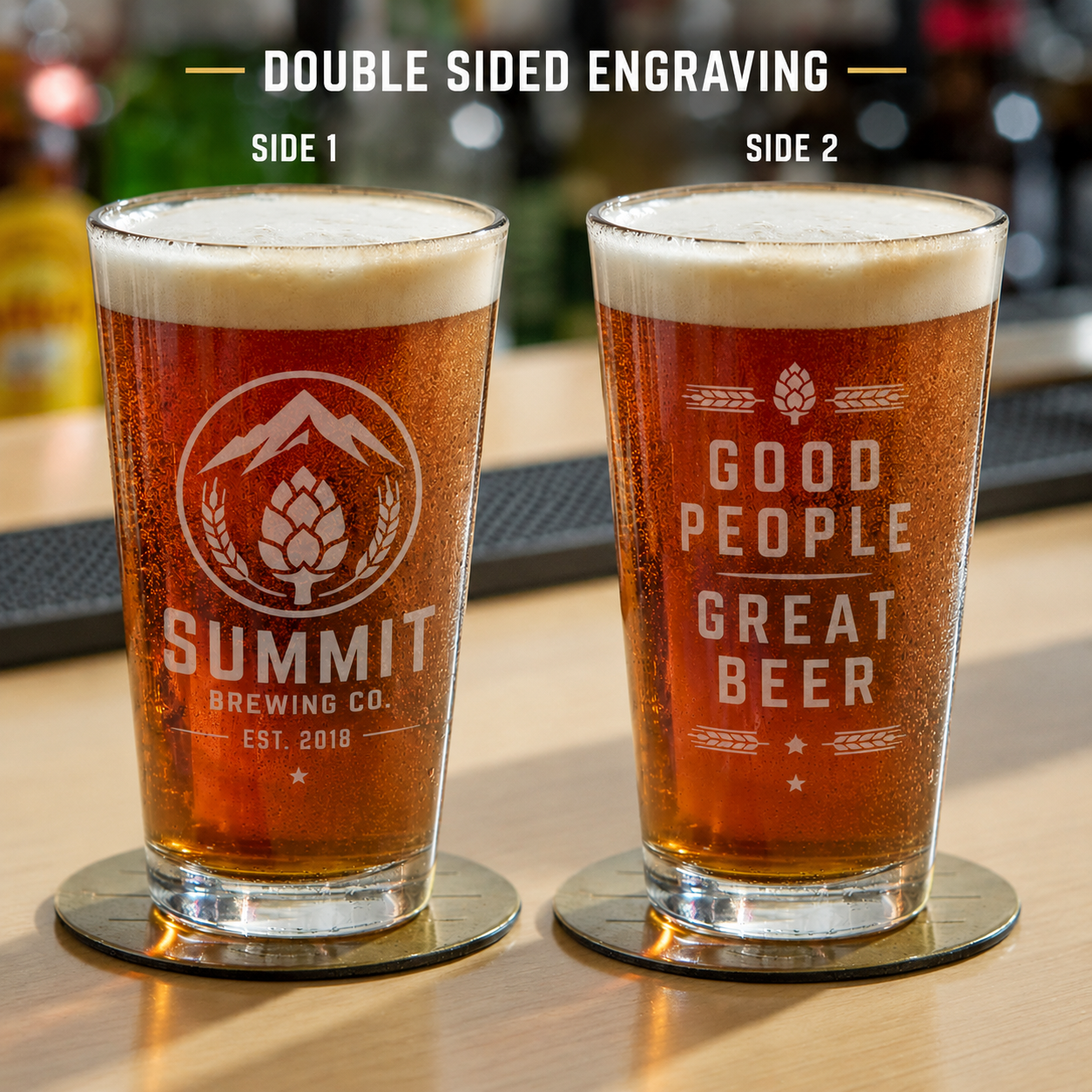 Custom Engraved 16 oz Pint Glass