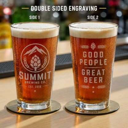Custom Engraved 16 oz Pint Glass
