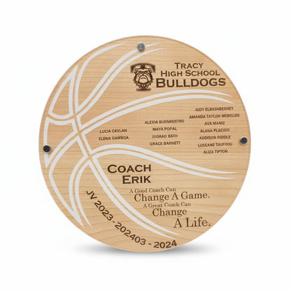 Personalized Basketball Coach Plaque – Wood & Acrylic
