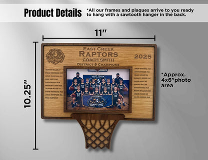 Personalized Basketball Coach Team Frame