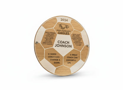 Personalized Soccer Coach Plaque - Wood & Acrylic