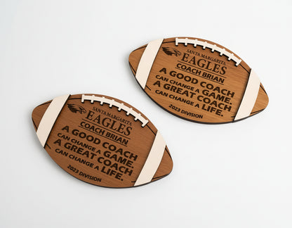 Personalized Football Coach Plaque