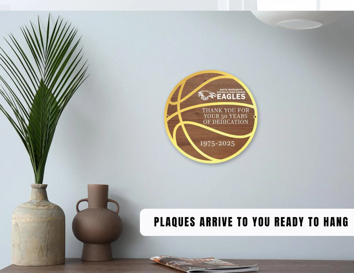 Personalized Basketball Plaques – Mirrored Gold