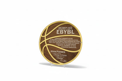 Personalized Basketball Plaques – Mirrored Gold