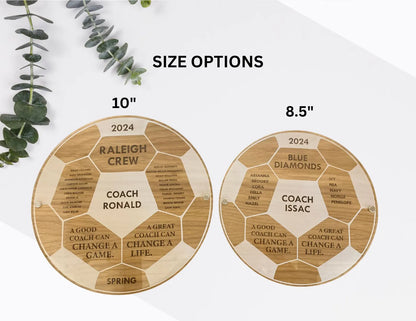 Personalized Soccer Coach Plaque - Wood & Acrylic