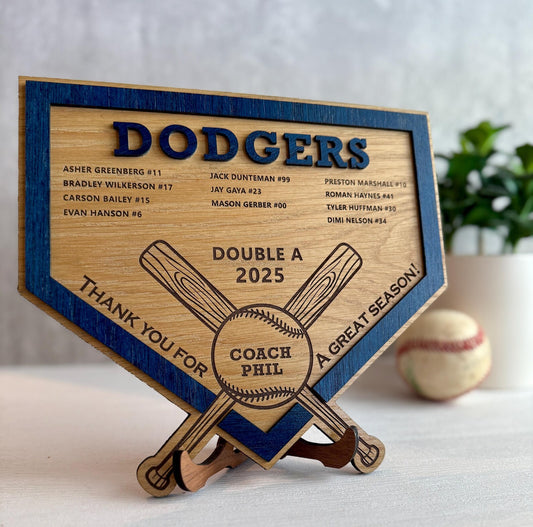 Personalized Baseball Coach Plaque