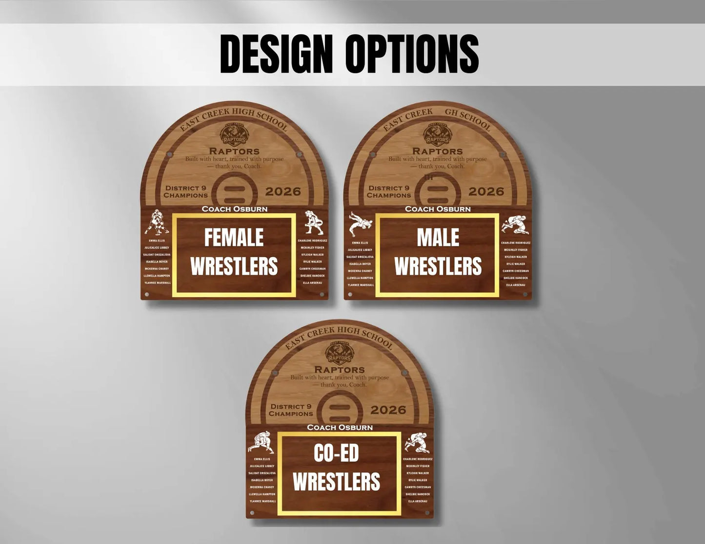 Personalized Wrestling Team Frame