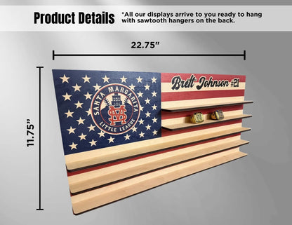 Personalized Championship Ring Display USA Flag