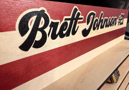 Personalized Championship Ring Display USA Flag