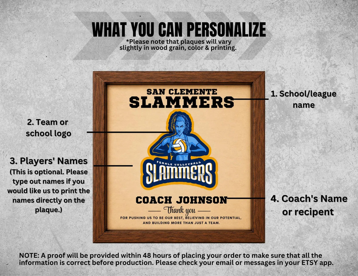 Custom Sports Coach Signature Plaque