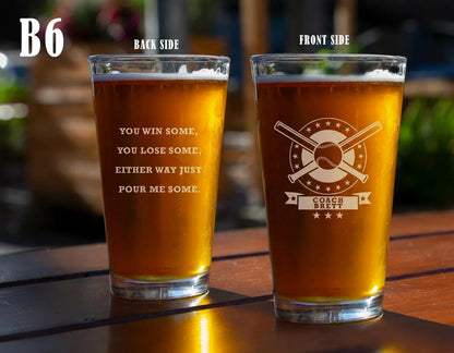 Personalized Coach Beer Pint Glass