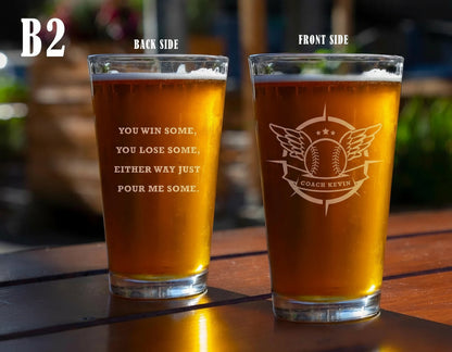 Personalized Coach Beer Pint Glass