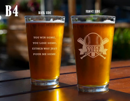 Personalized Coach Beer Pint Glass