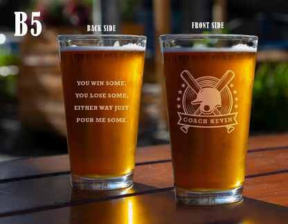 Personalized Coach Beer Pint Glass
