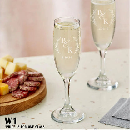 Personalized Wedding Champagne Glass