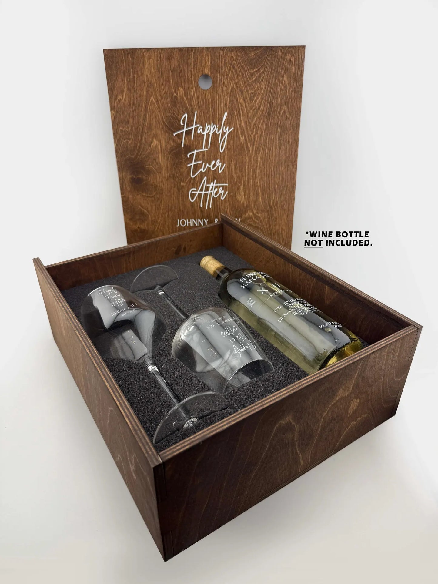 Custom Engraved Wine Glass Gift Box Set